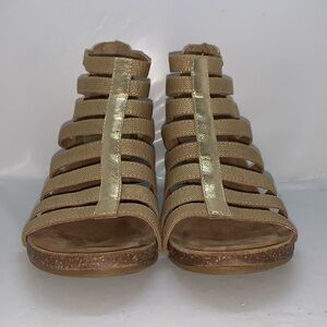 Sofft Gold Mati Rich Gold Gladiator Wedge Sandal size 9